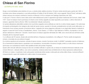 descrizione della chiesa di San Fiorino di Borno Altopiano del Sole